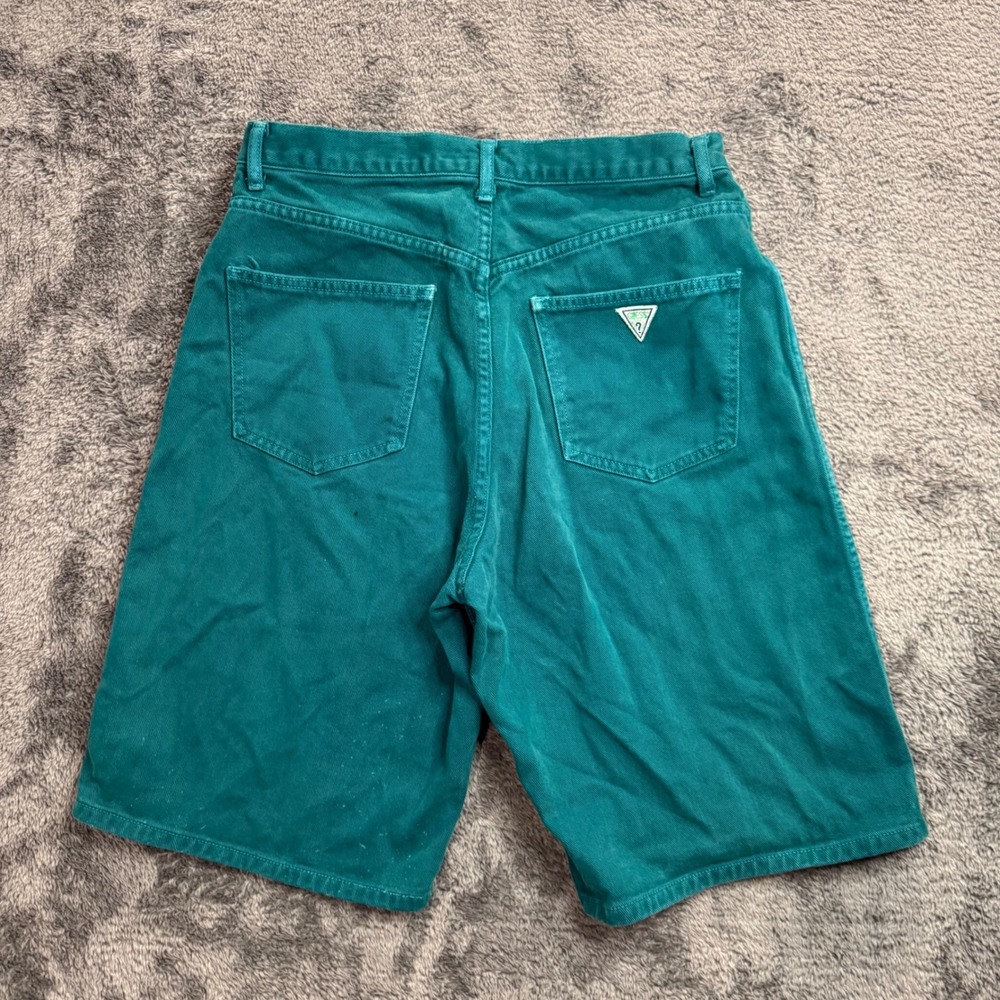 Vintage Guess by Georges Marciano Teal Denim Shorts Mens 32 Made in USA 44900